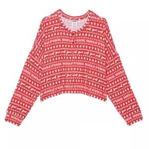 Victorias Secret Pink Cozy Long Sleeve Sleep Shirt